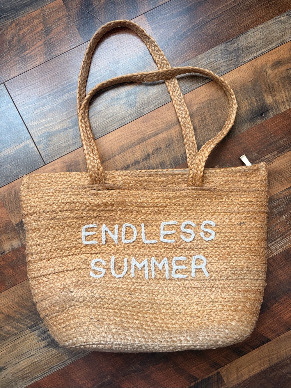 Woven Straw Tote Bag - insulated